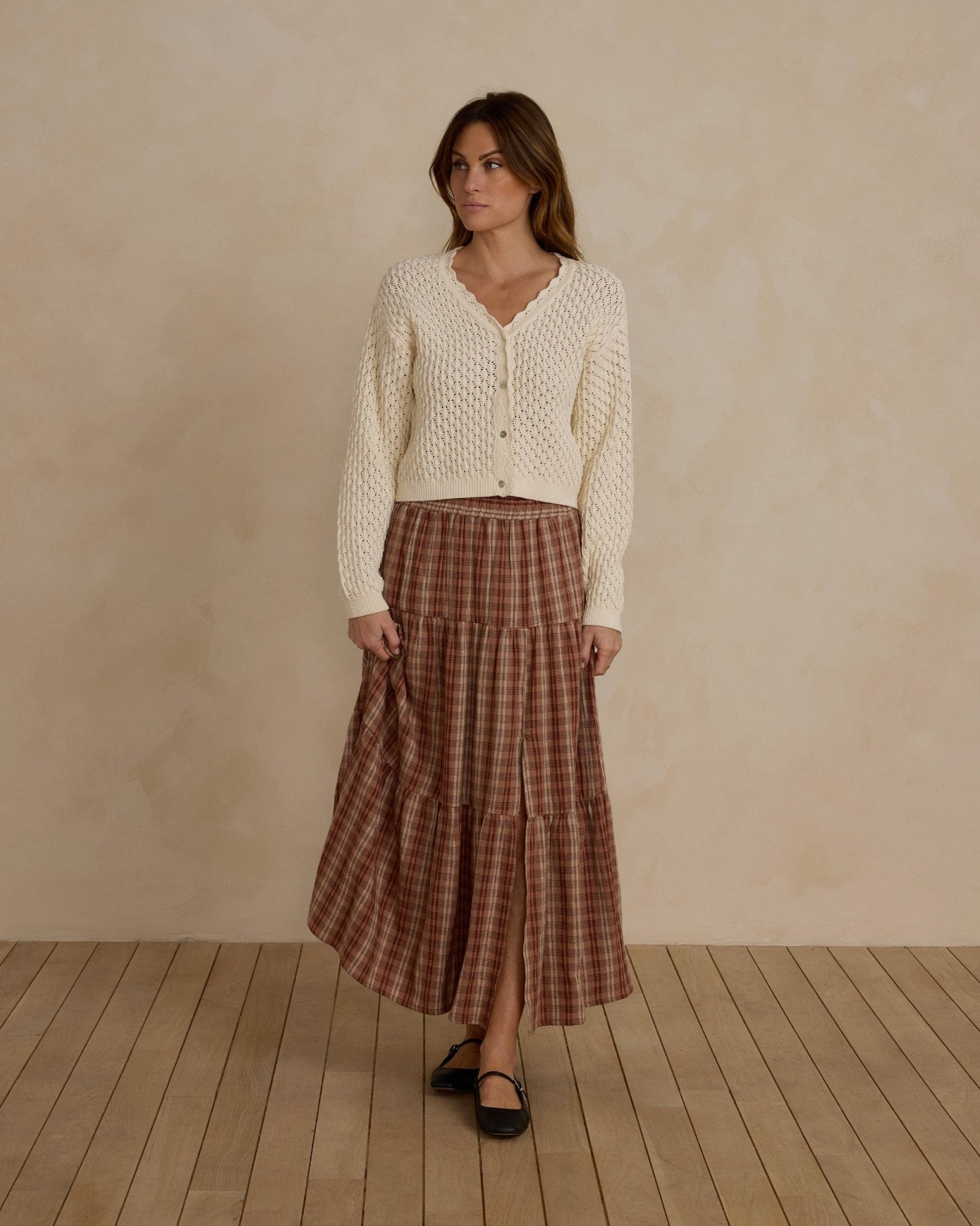 Tiered Midi Skirt | Autumn Plaid - Rylee + Cru Canada