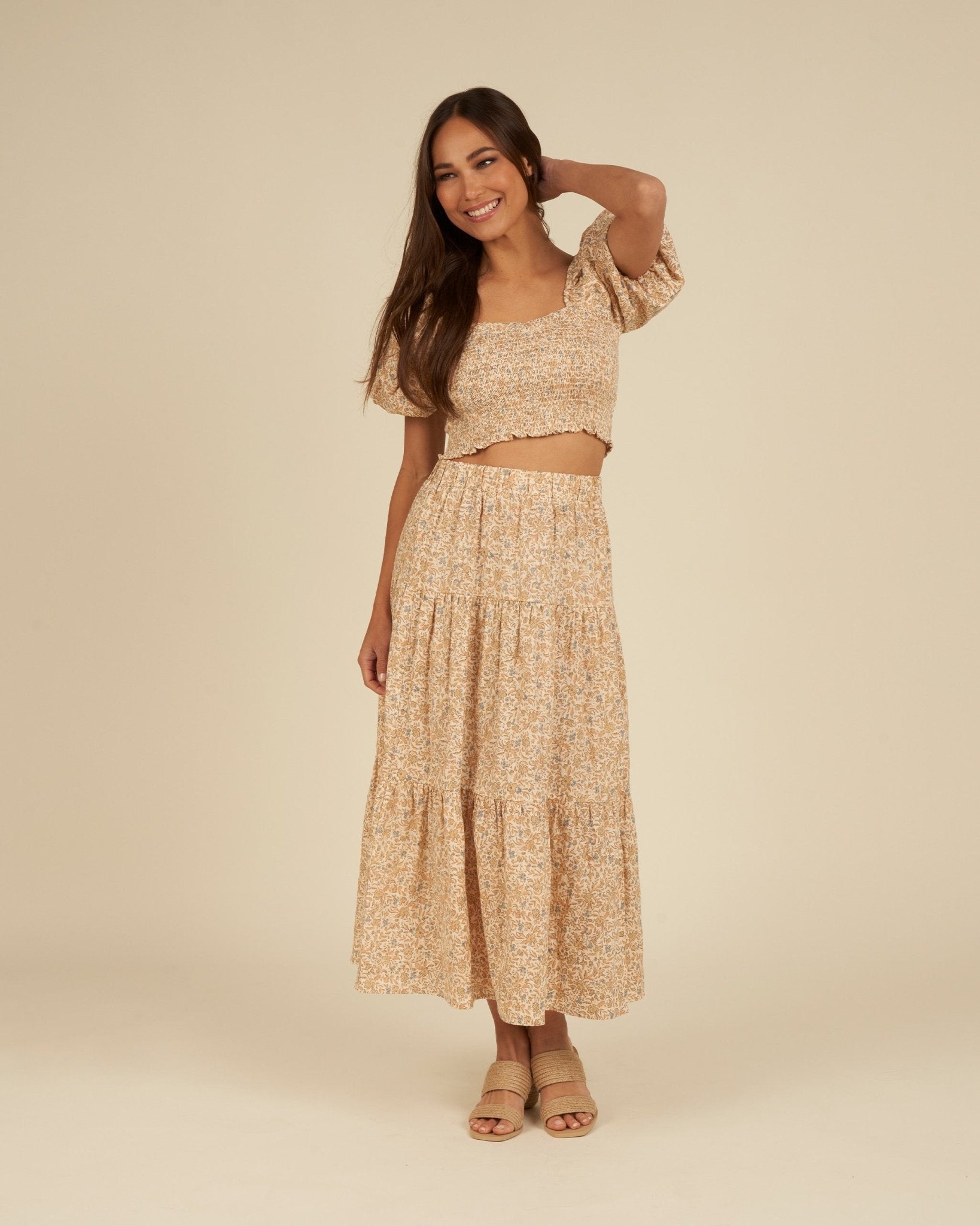 Tiered Midi - Skirt | Blossom - Rylee + Cru Canada