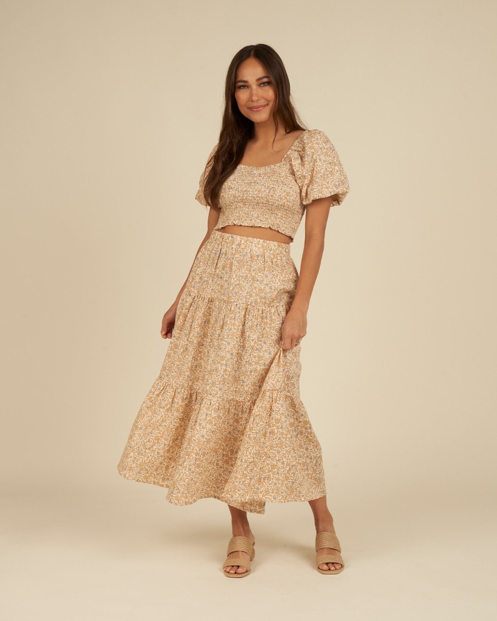 Tiered Midi - Skirt | Blossom - Rylee + Cru Canada