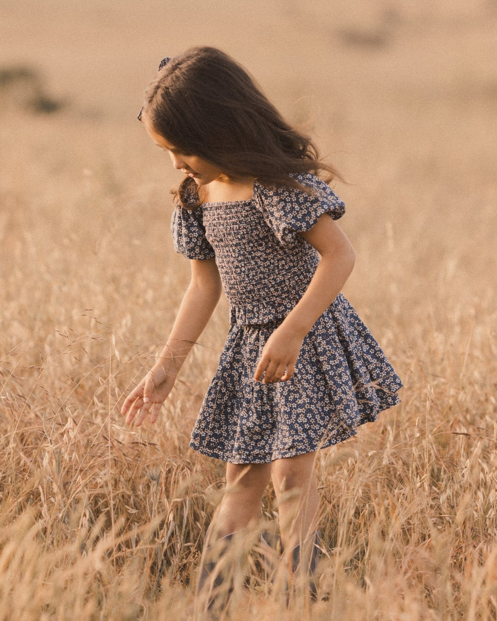 Tiered Mini Skirt || Blue Floral - Rylee + Cru Canada