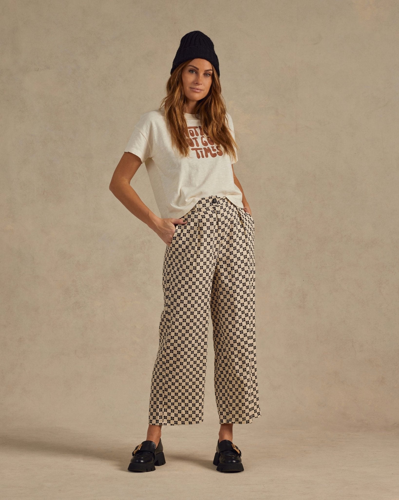 Trouser Pant | Flower Check - Rylee + Cru Canada