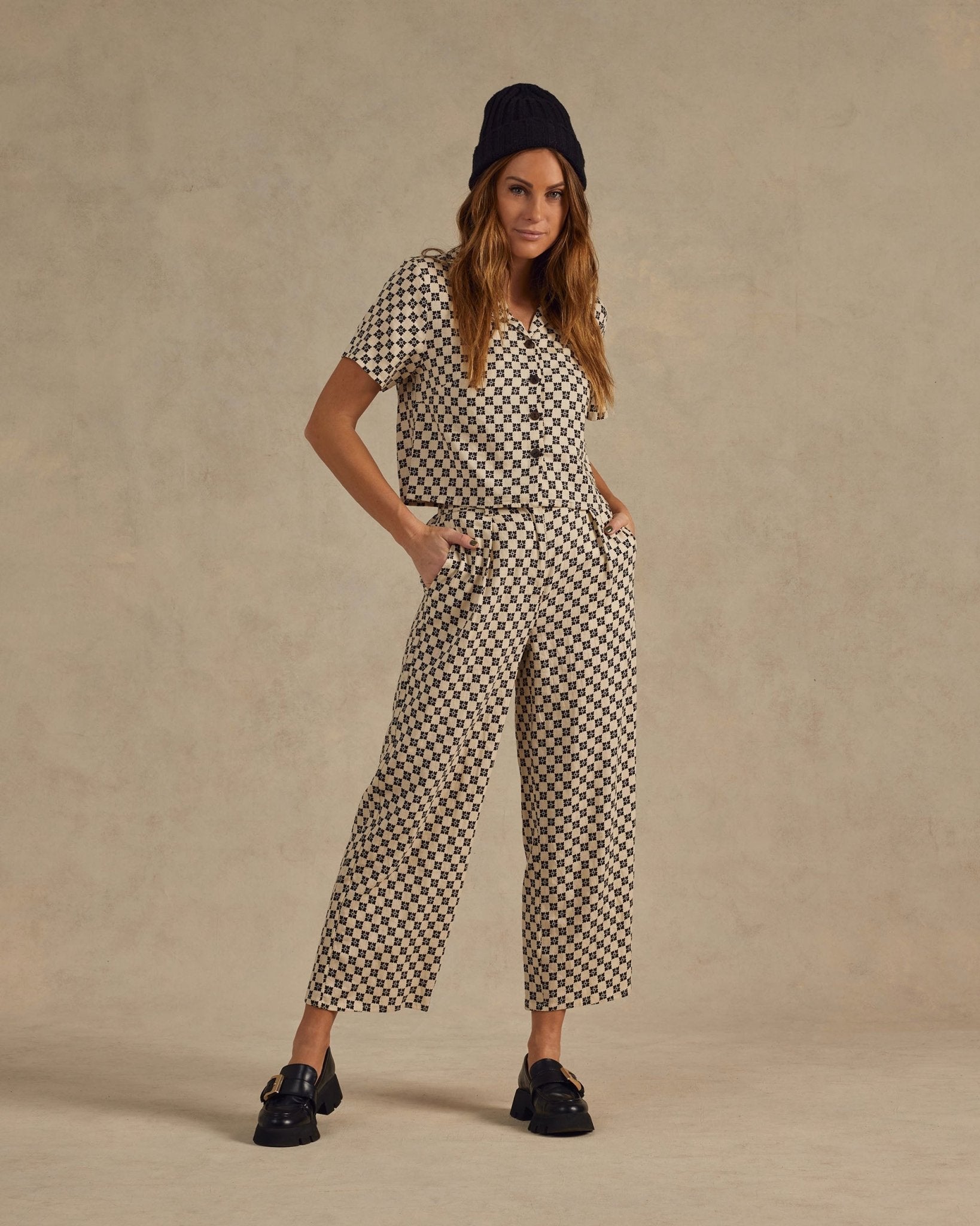 Trouser Pant | Flower Check - Rylee + Cru Canada