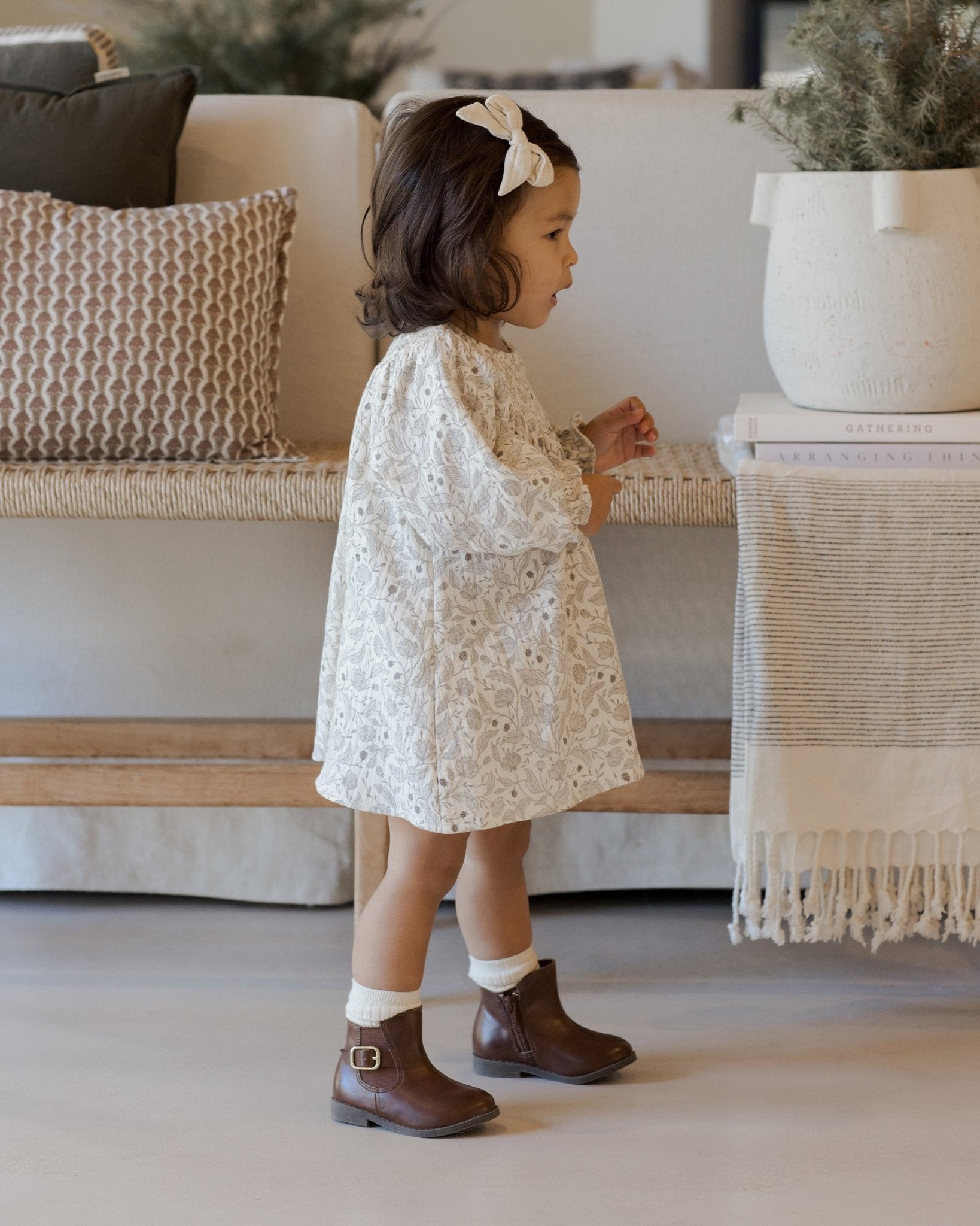 V Smocked Dress || Winter Floral - Rylee + Cru Canada