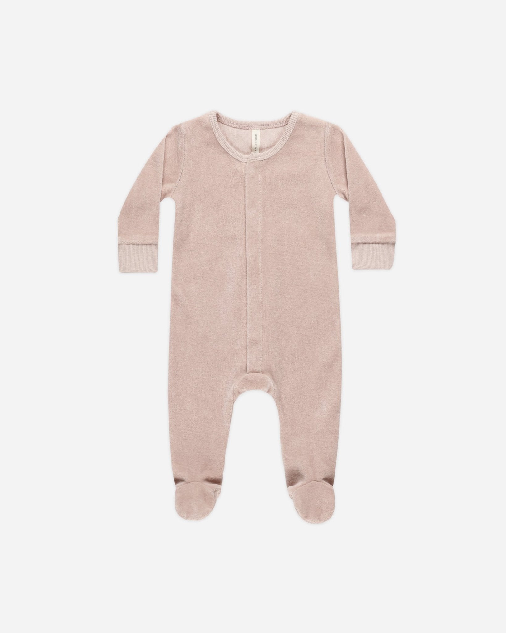 Velour Hidden Snap Footie || Blush - Rylee + Cru Canada