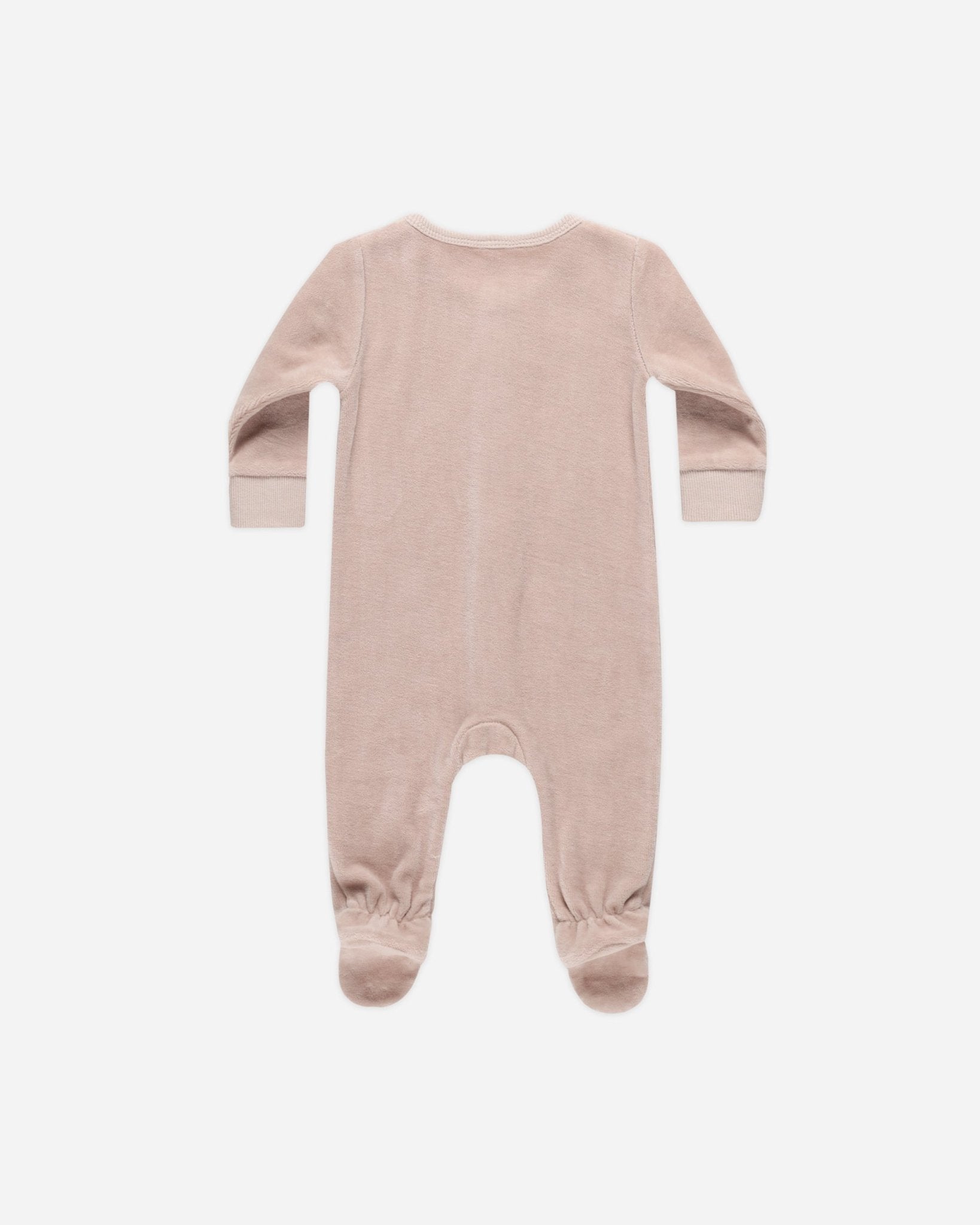 Velour Hidden Snap Footie || Blush - Rylee + Cru Canada