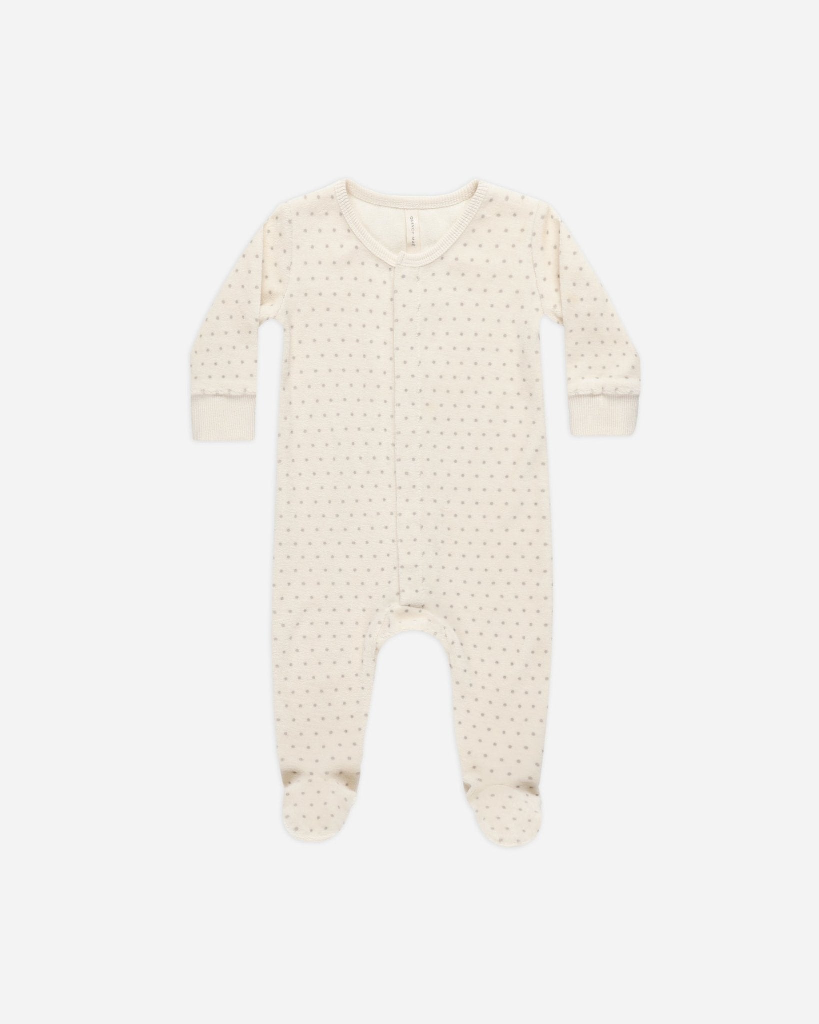 Velour Hidden Snap Footie || Polka Dot* - Rylee + Cru Canada