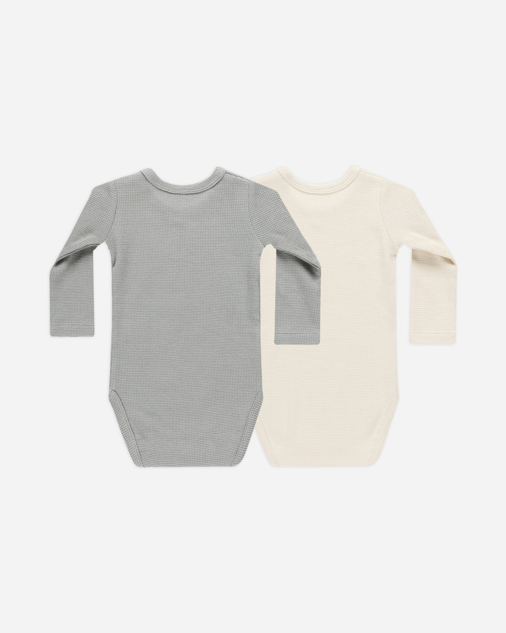 Waffle Bodysuit, 2 Pack || Natural, Dusty Blue - Rylee + Cru Canada