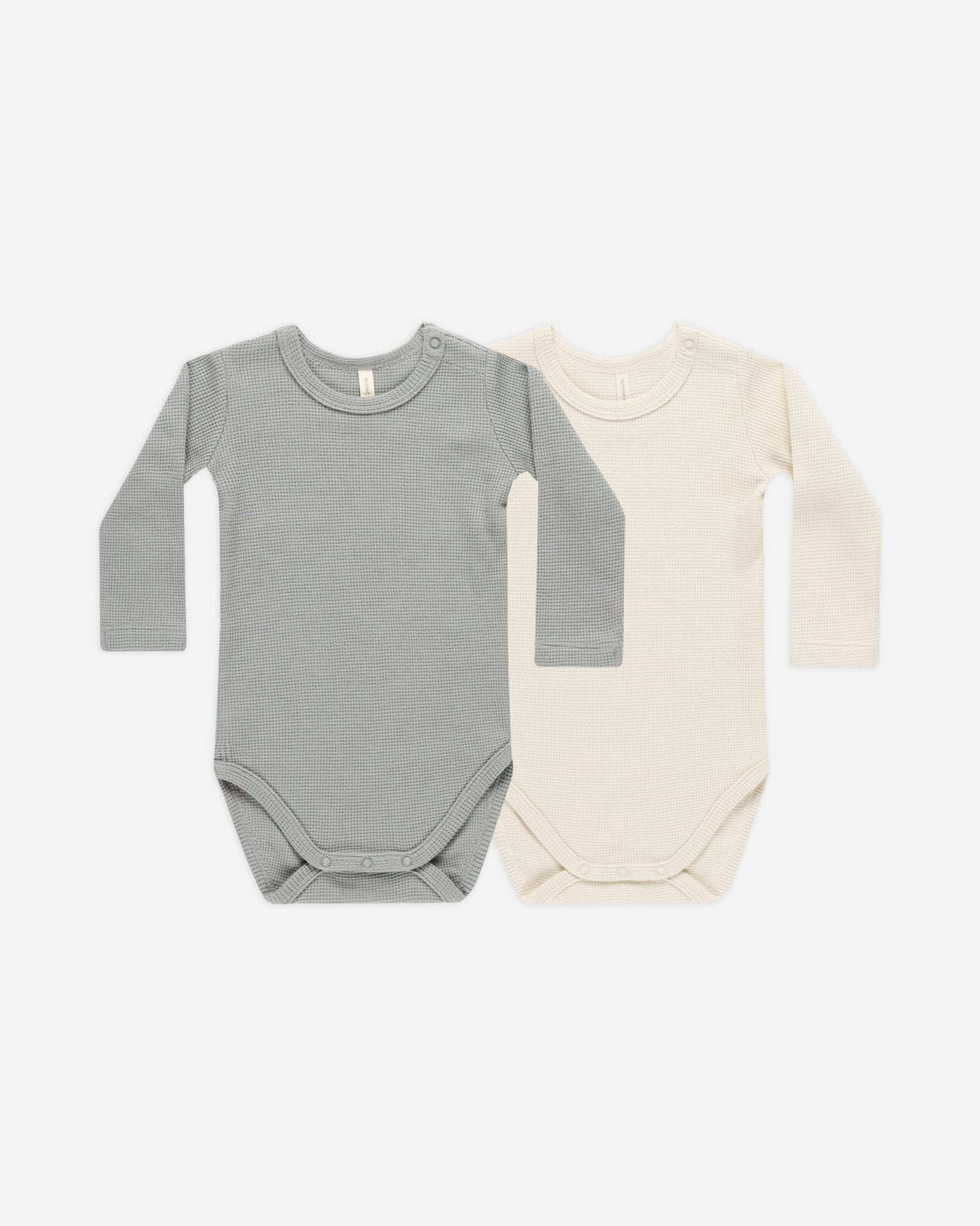 Waffle Bodysuit, 2 Pack || Natural, Dusty Blue - Rylee + Cru Canada