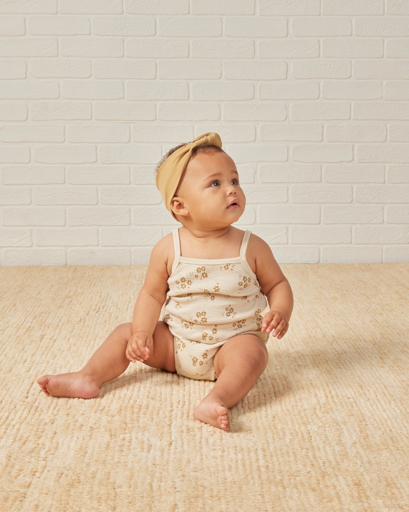 Waffle Cinch Romper || Honey Flower - Rylee + Cru Canada