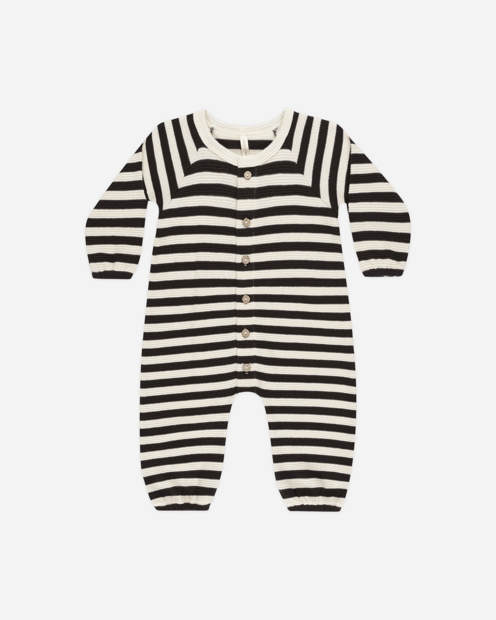 Waffle Long Sleeve Jumpsuit || Black Stripe - Rylee + Cru Canada