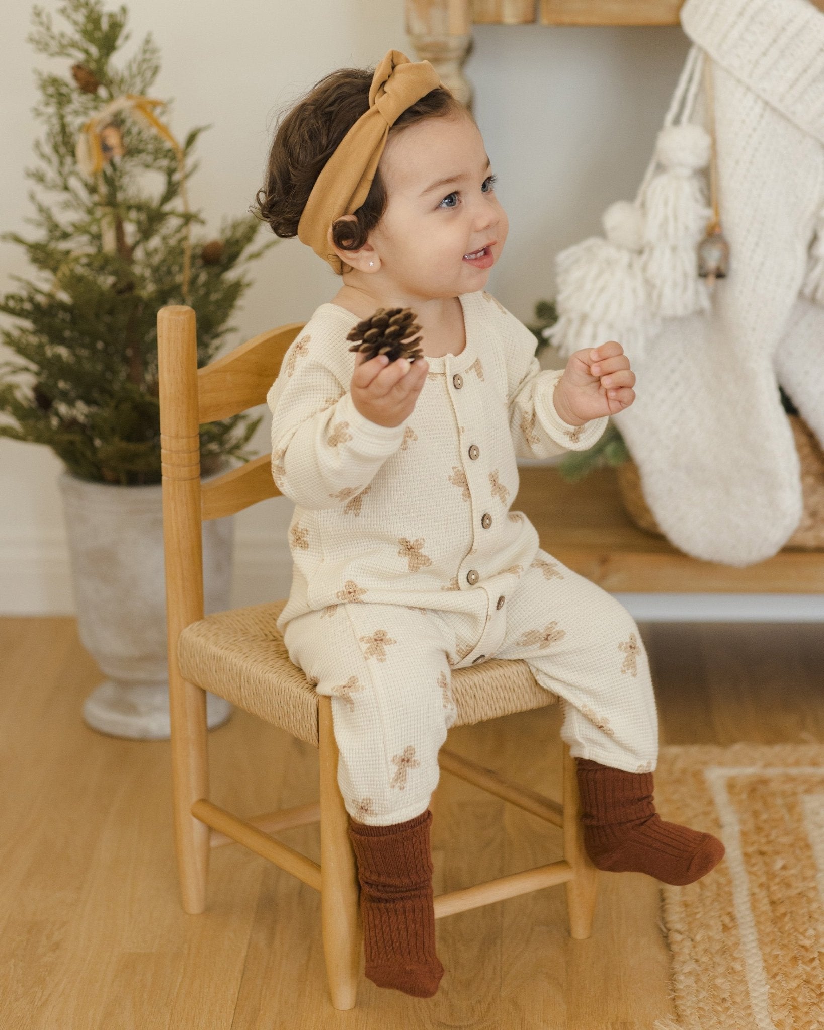 Waffle Long Sleeve Jumpsuit || Gingerbread - Rylee + Cru Canada