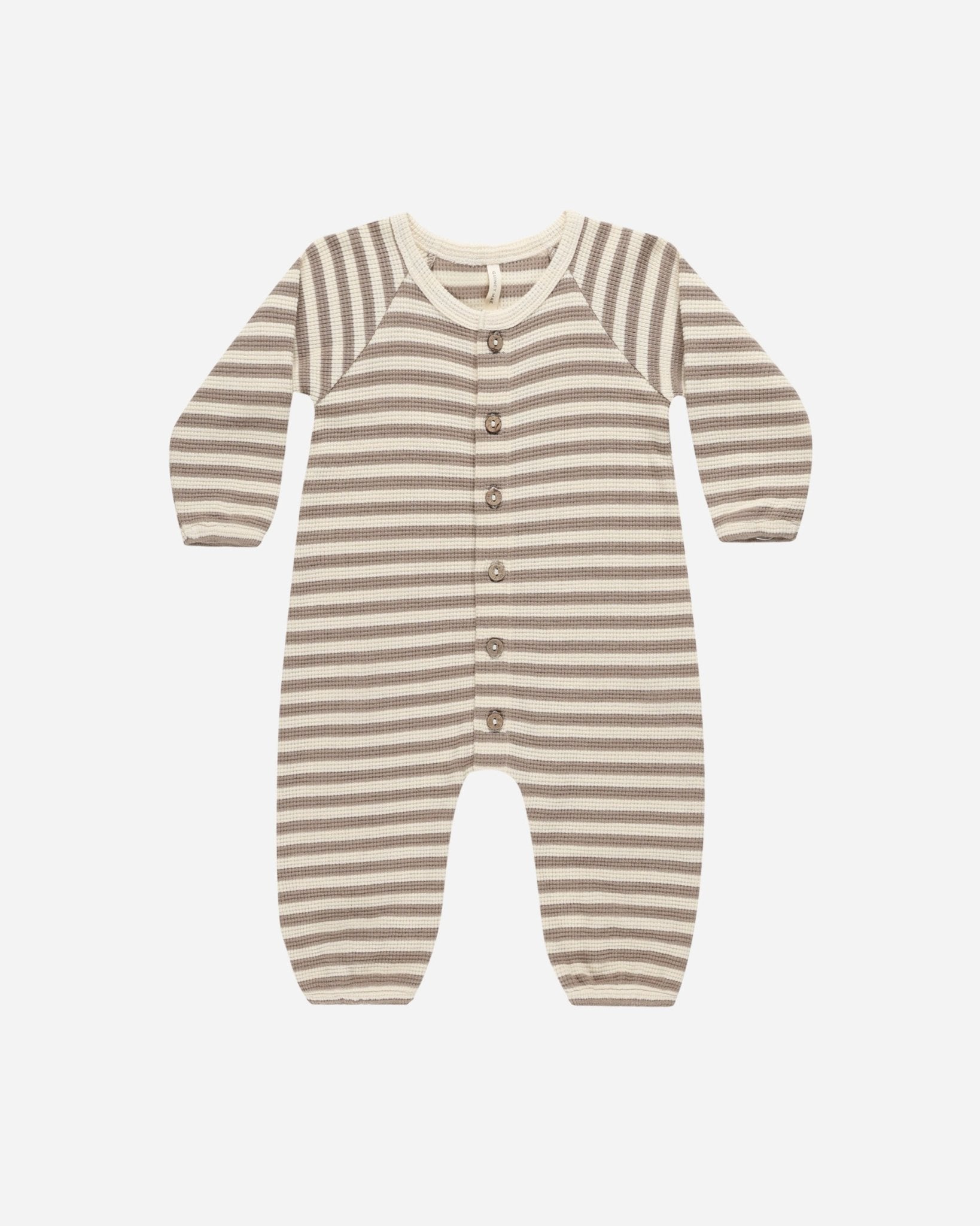 Waffle Long Sleeve Jumpsuit || Olive Stripe - Rylee + Cru Canada