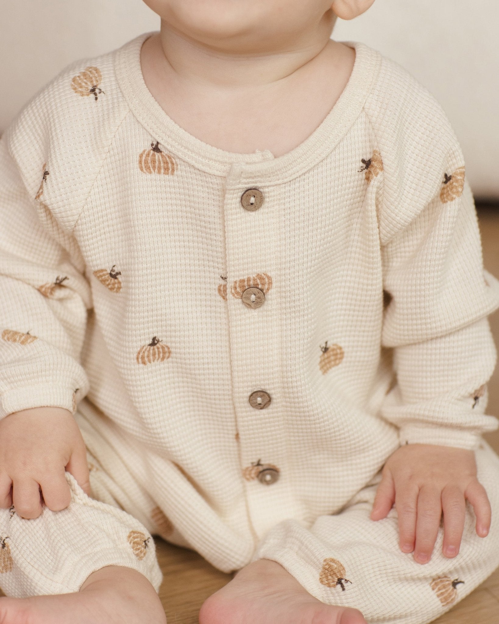 Waffle Long Sleeve Jumpsuit || Pumpkins - Rylee + Cru Canada