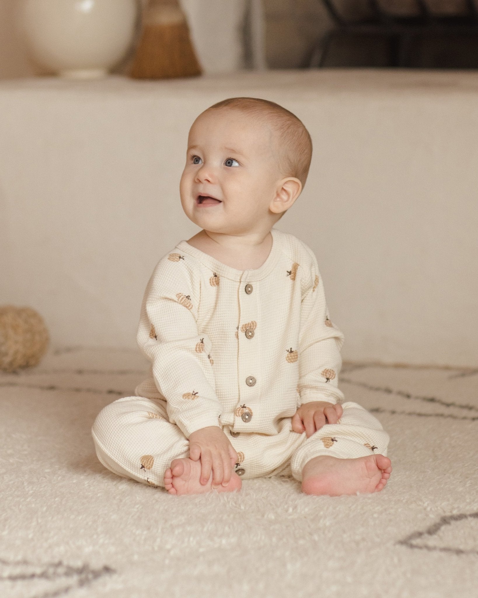 Waffle Long Sleeve Jumpsuit || Pumpkins - Rylee + Cru Canada