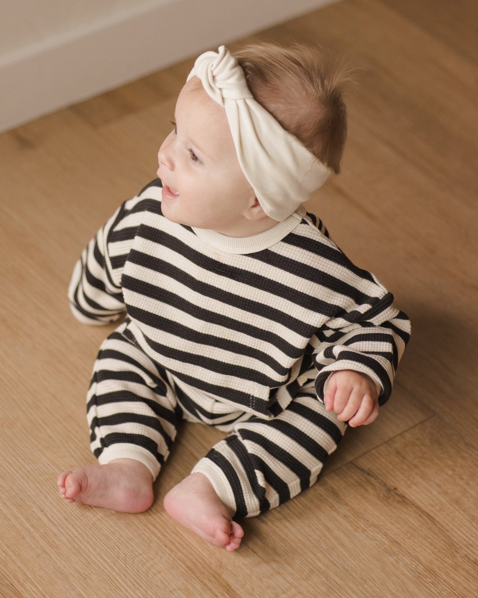 Waffle Slouch Set || Black Stripe - Rylee + Cru Canada