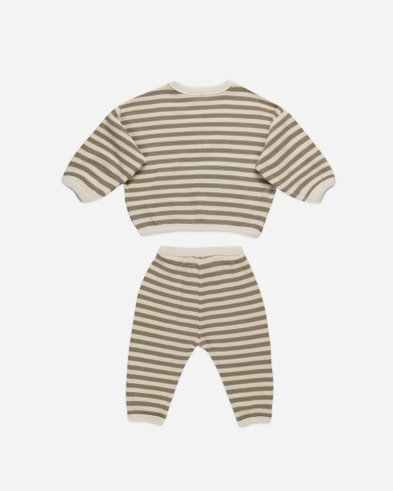 Waffle Slouch Set || Olive Stripe - Rylee + Cru Canada