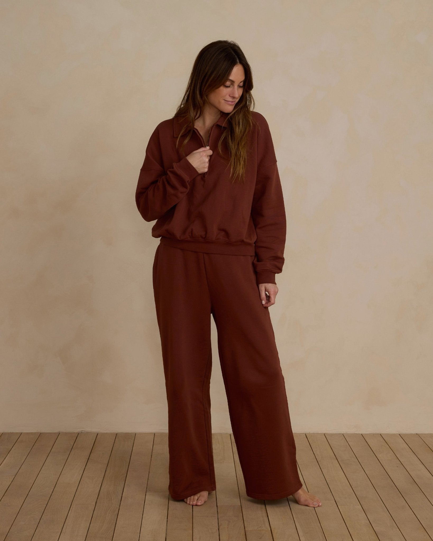 Wide Leg Sweatpant | Brick - Rylee + Cru Canada