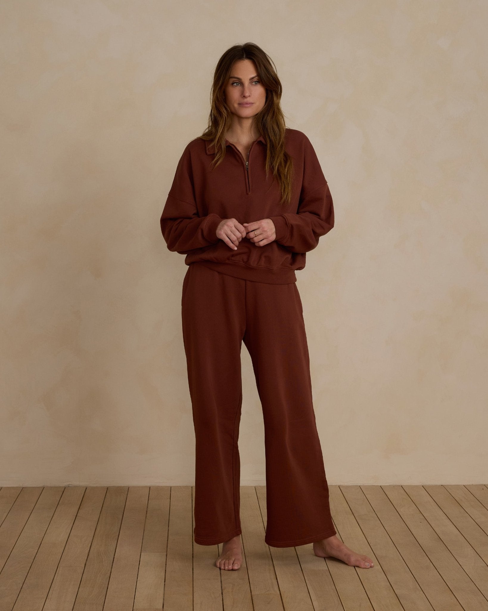 Wide Leg Sweatpant | Brick - Rylee + Cru Canada