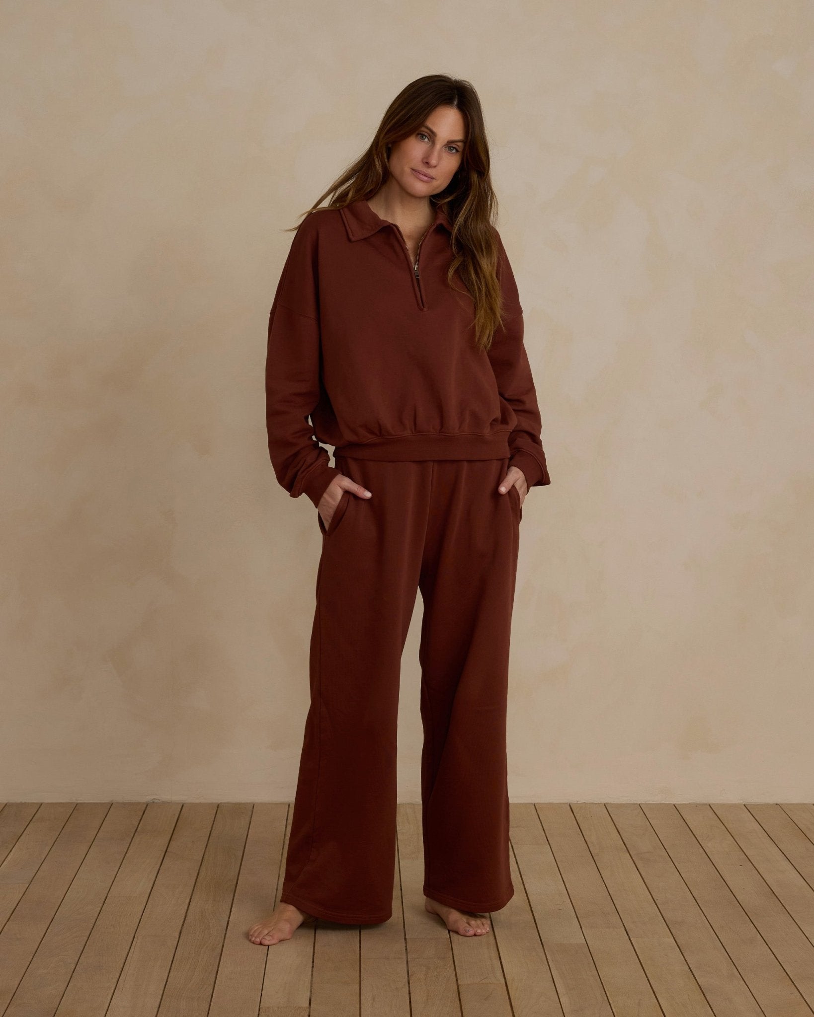 Wide Leg Sweatpant | Brick - Rylee + Cru Canada