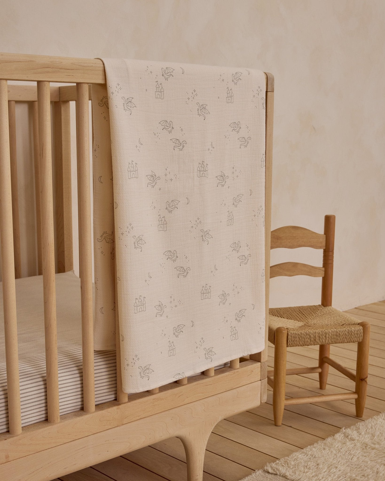 Woven Crib Sheet || Basil Stripe - Rylee + Cru Canada