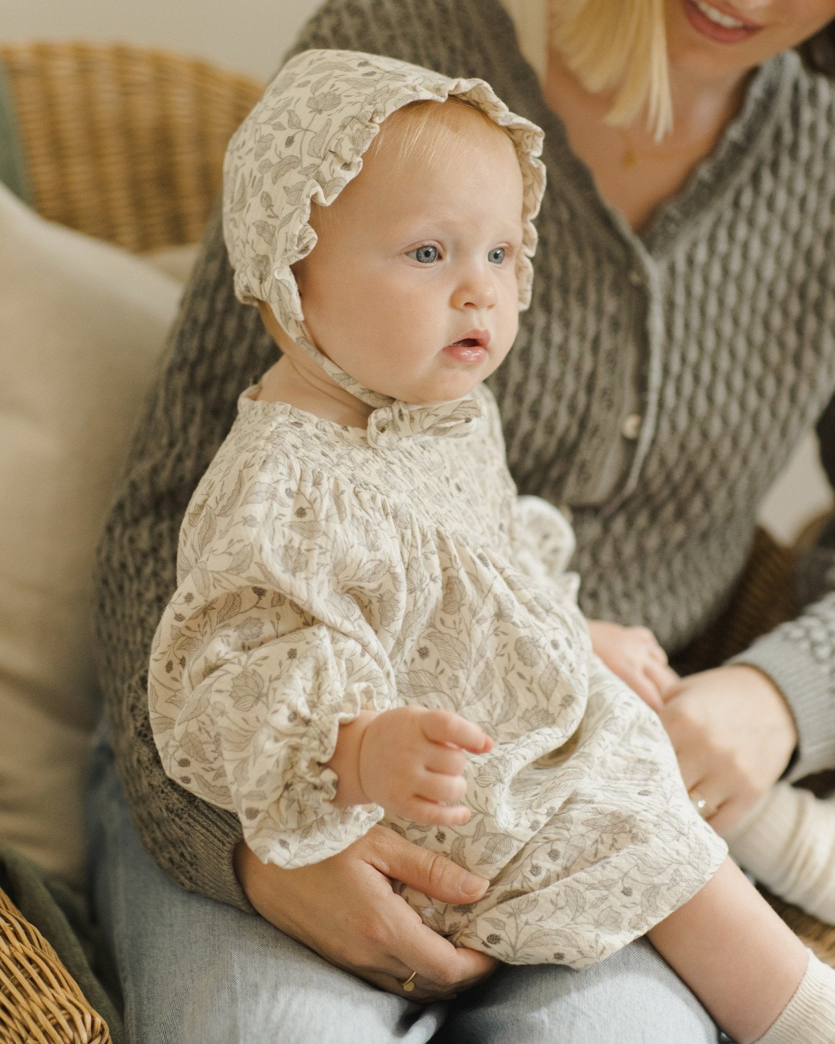 Woven Ruffle Bonnet || Winter Floral - Rylee + Cru Canada