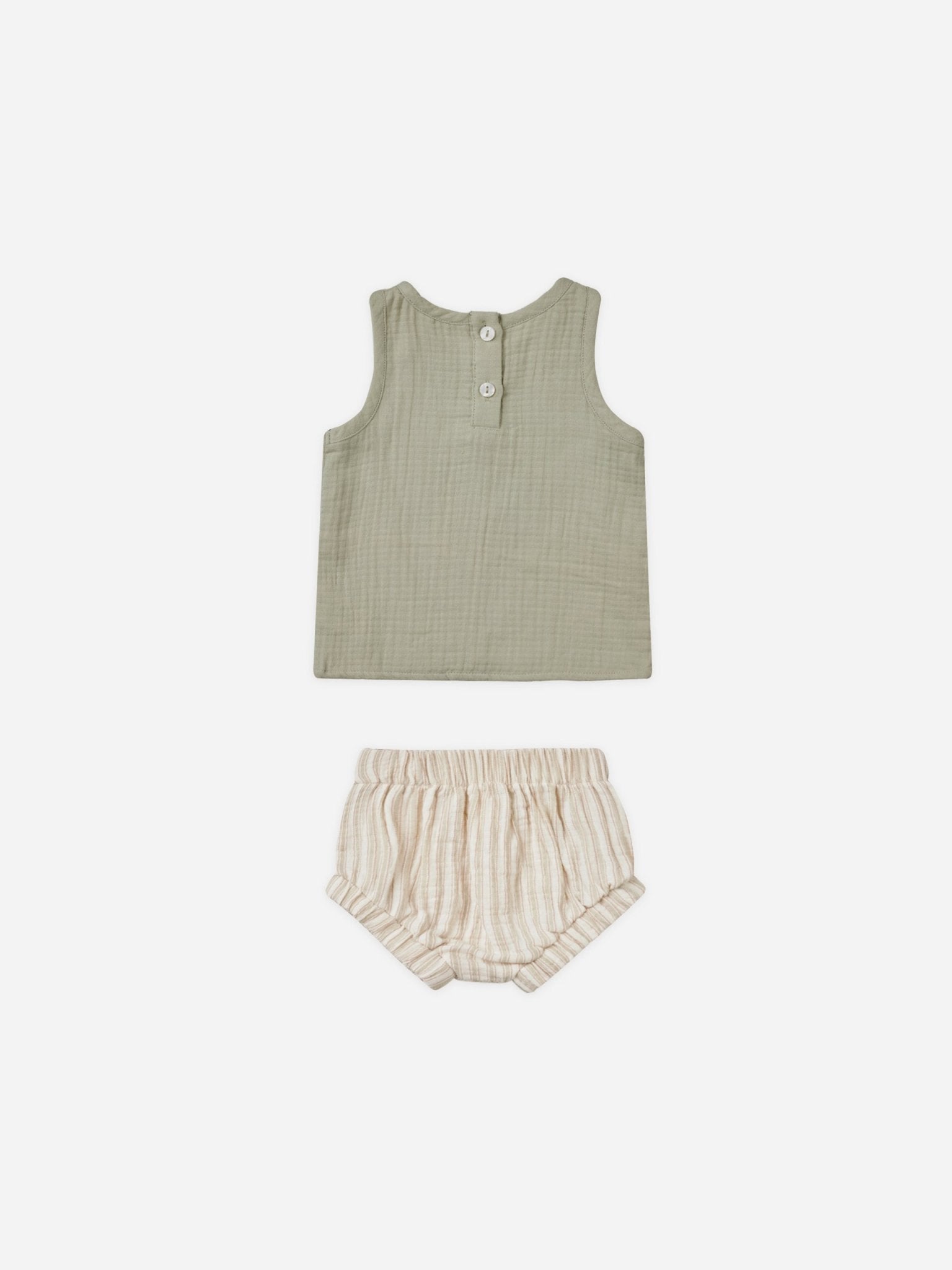 Woven Tank + Short Set || Sage Stripe - Rylee + Cru Canada