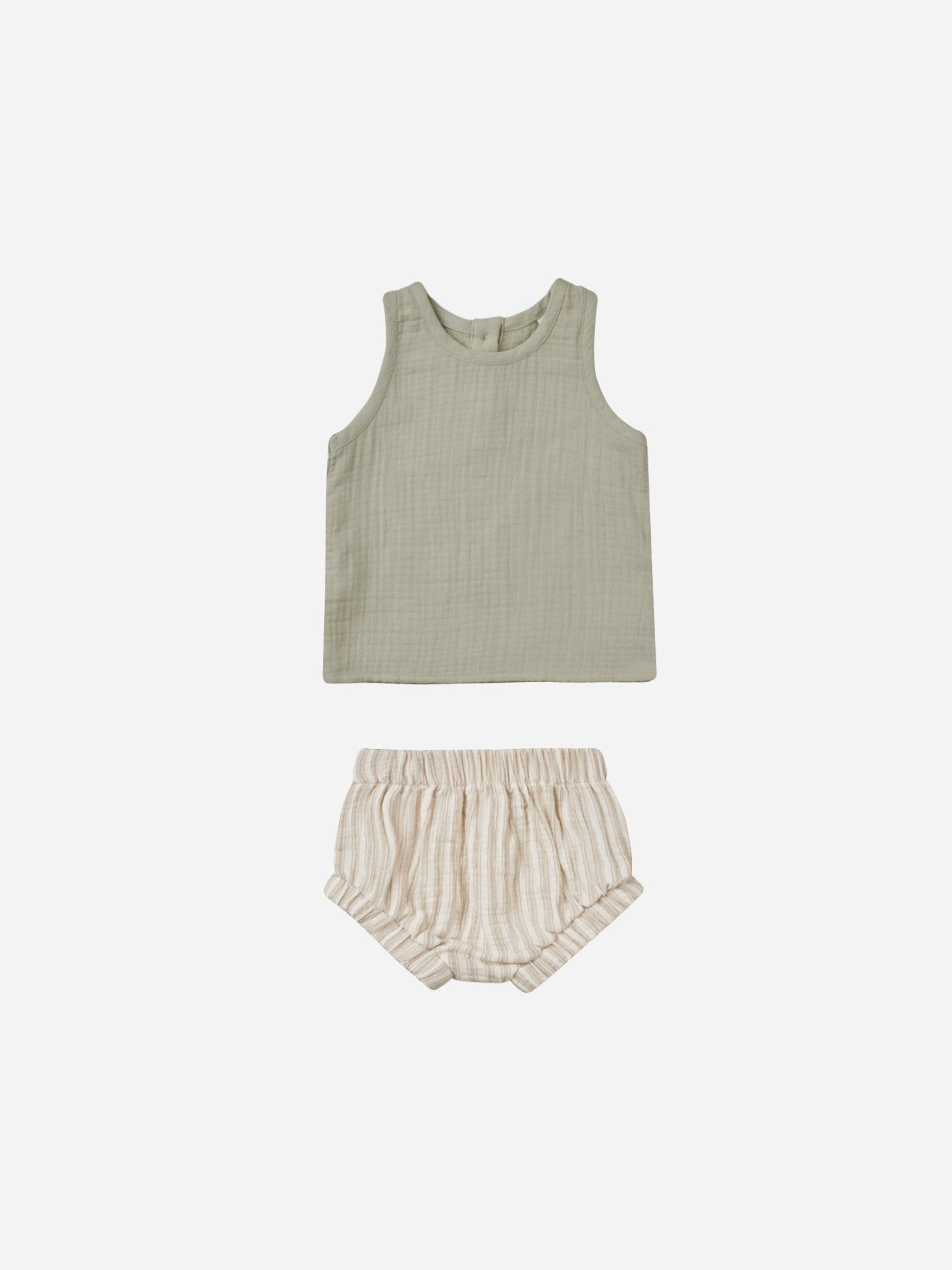 Woven Tank + Short Set || Sage Stripe - Rylee + Cru Canada