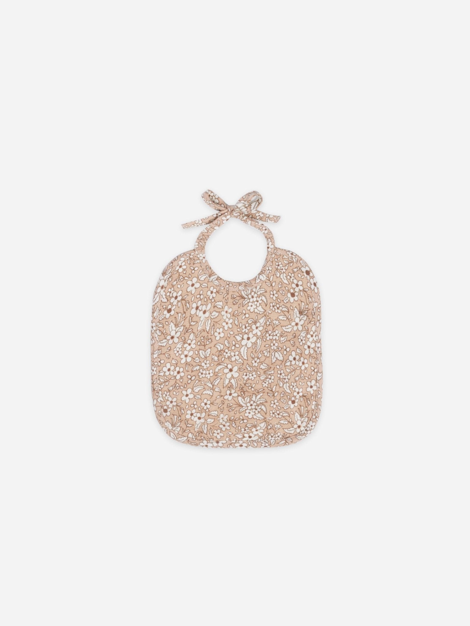 Woven Tie Bib | Apricot Floral – Quincy Mae