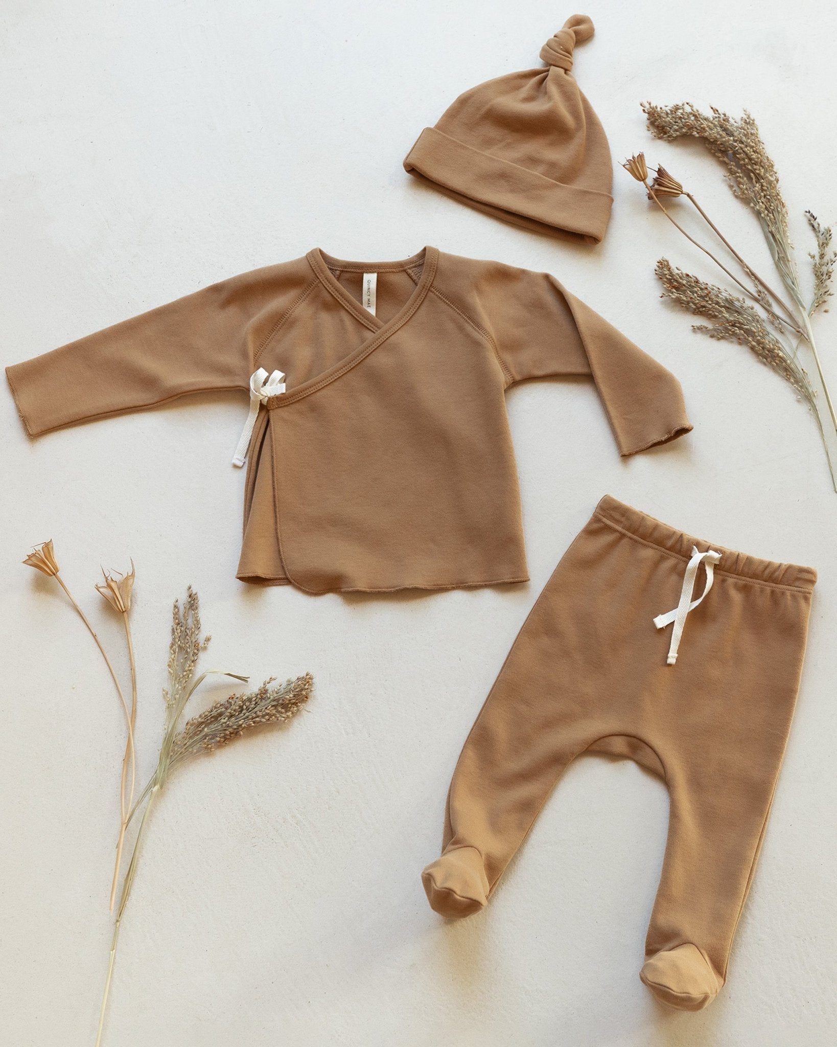 Wrap Top + Footed Pant Set || Golden - Rylee + Cru Canada