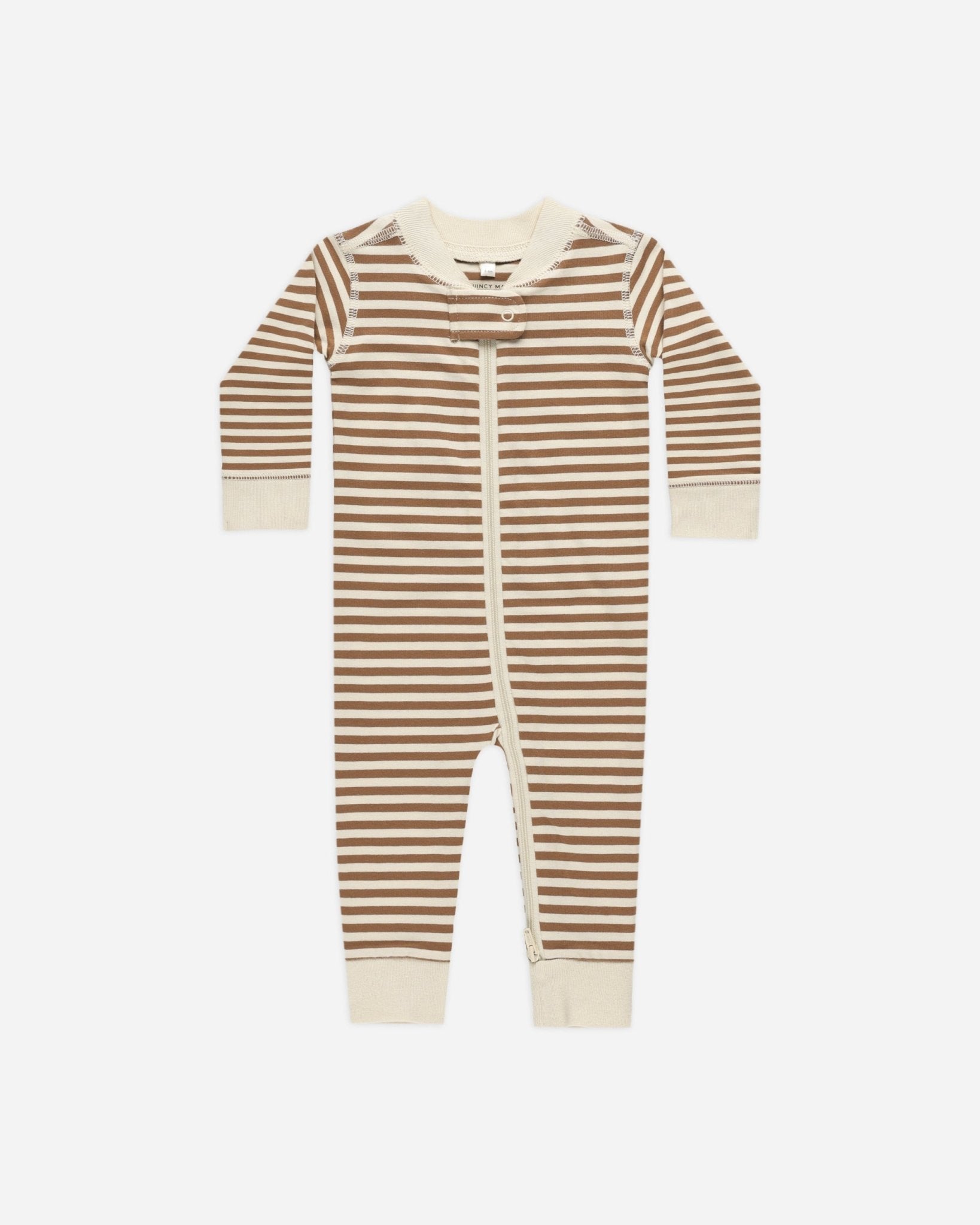 Zip Long Sleeve Sleeper || Cinnamon Stripe - Rylee + Cru Canada