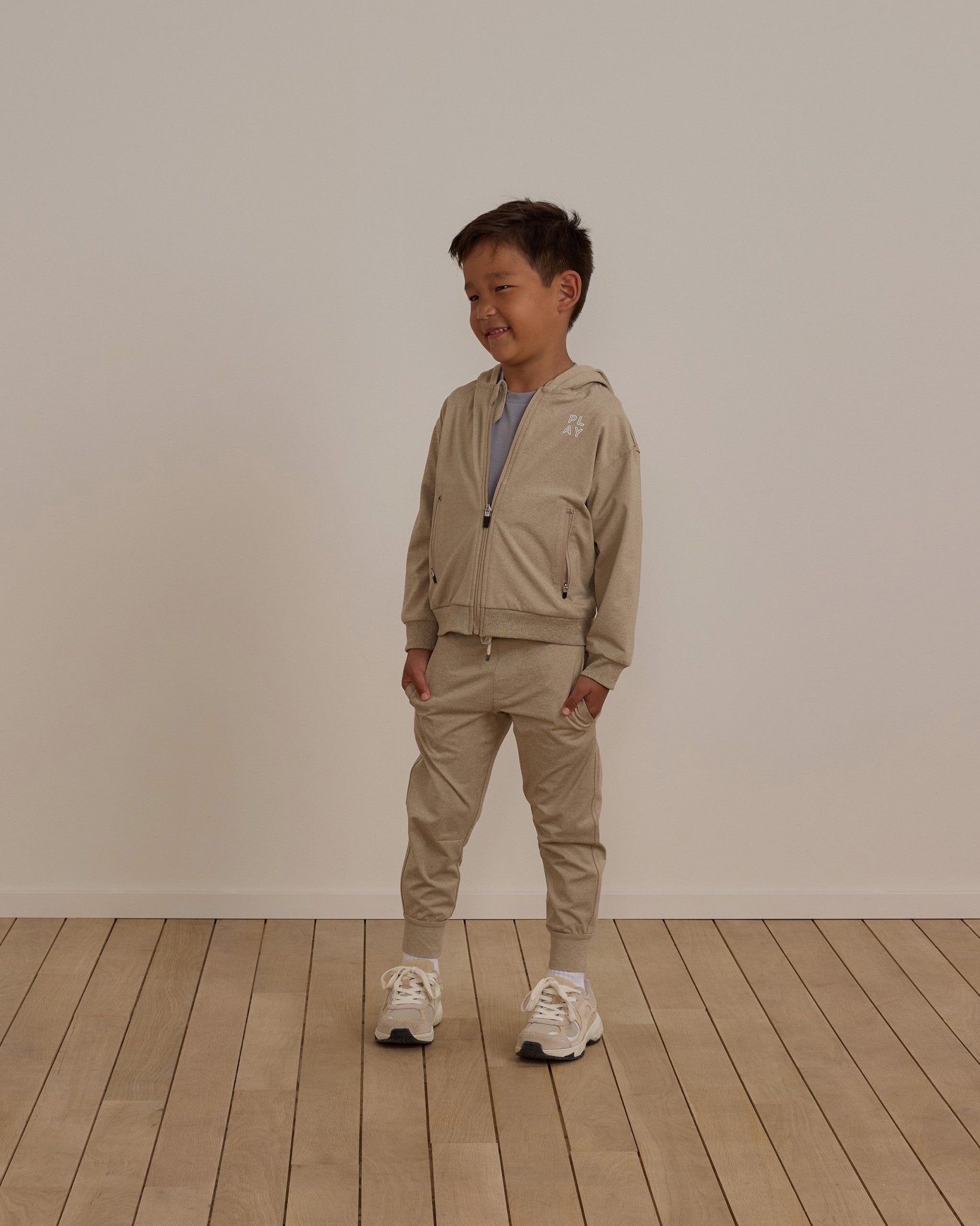 Zip - Up Tech Hoodie | Heathered Pebble - Rylee + Cru Canada