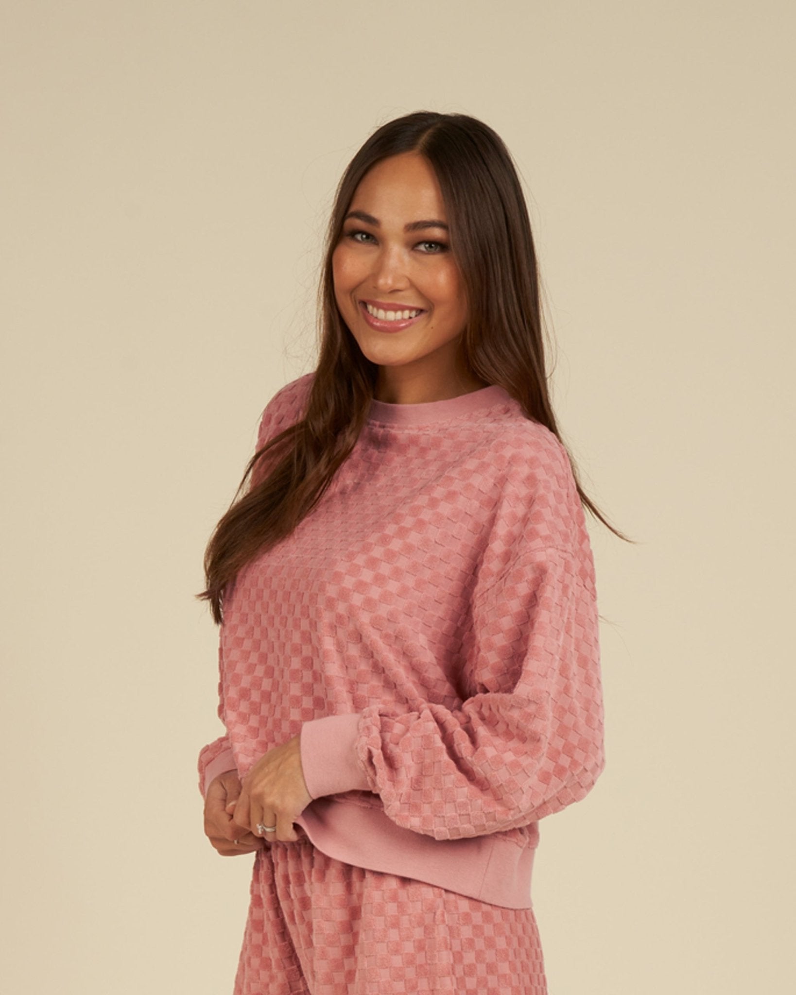 Boxy Pullover | Pink Check - Rylee + Cru Canada