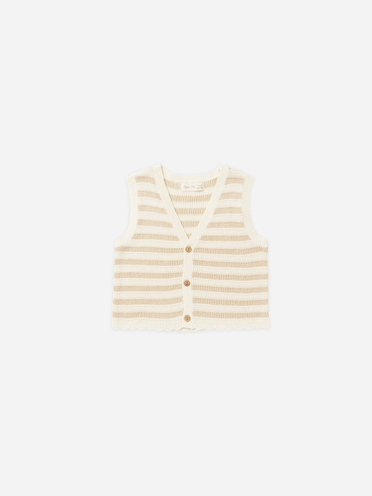 Knit Vest || Sand Stripe - Rylee + Cru Canada