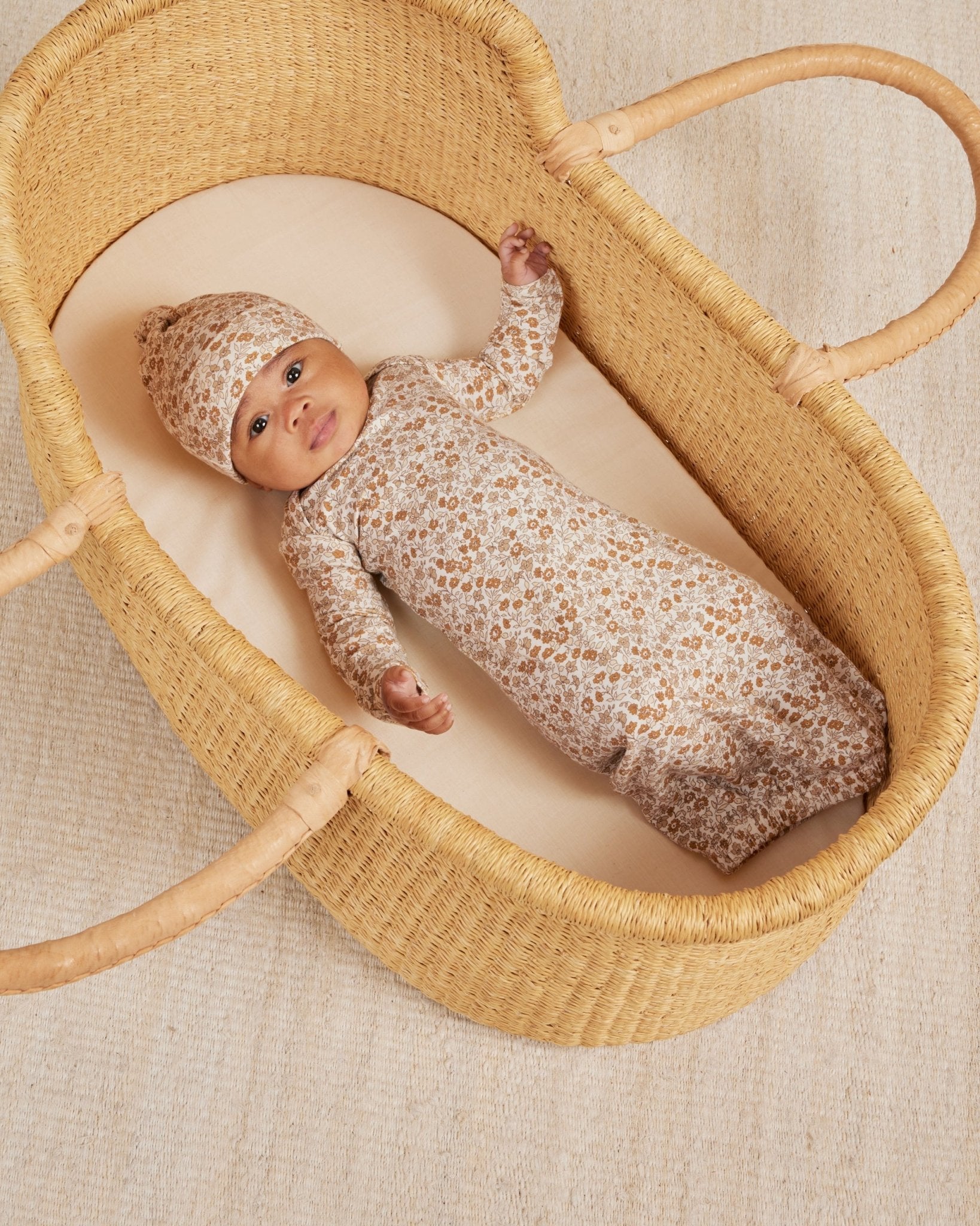 Knotted Baby Gown + Hat Set || Marigold - Rylee + Cru Canada