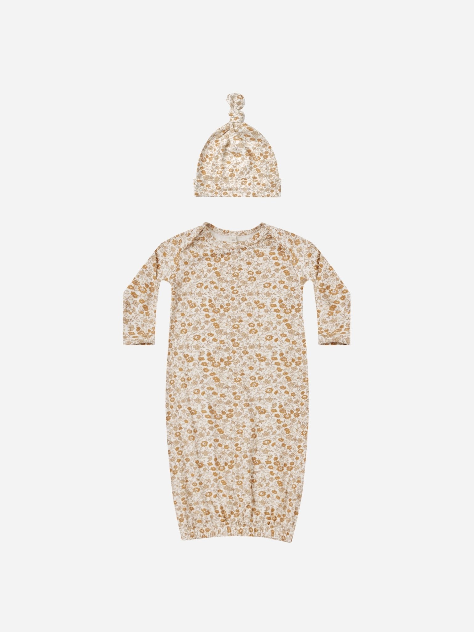 Knotted Baby Gown + Hat Set || Marigold - Rylee + Cru Canada