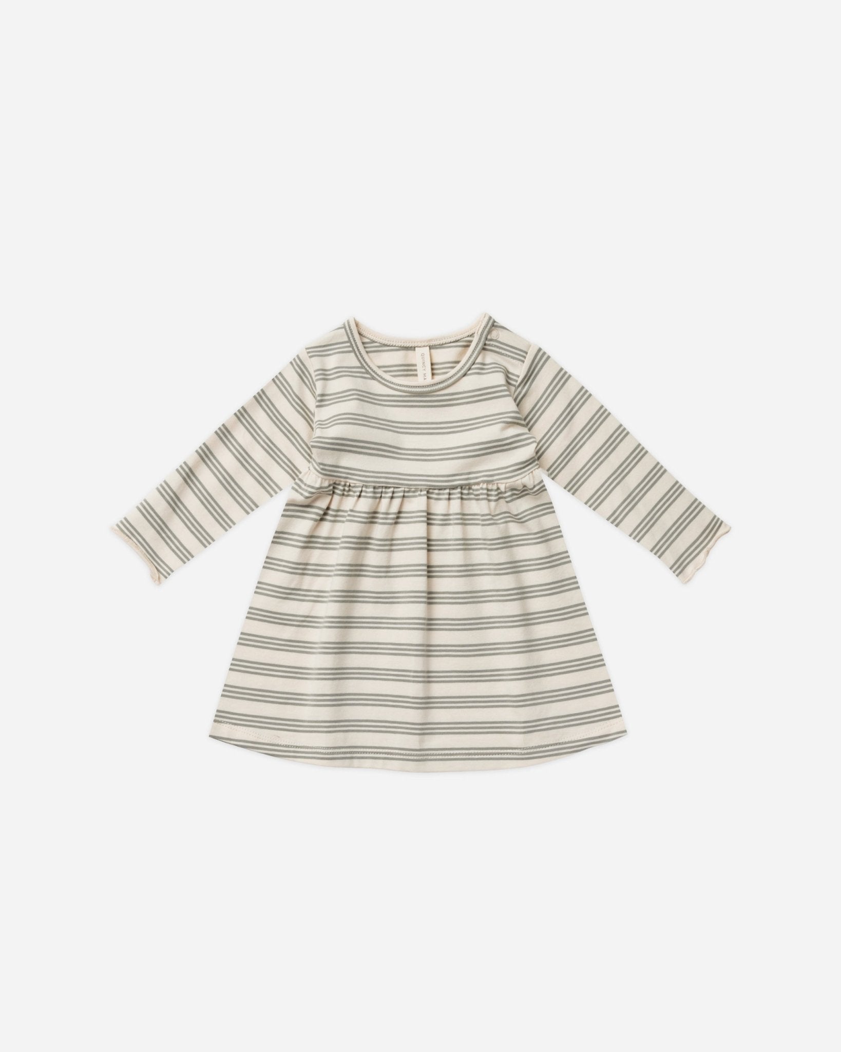 Long Sleeve Baby Dress || Basil Stripe - Rylee + Cru Canada