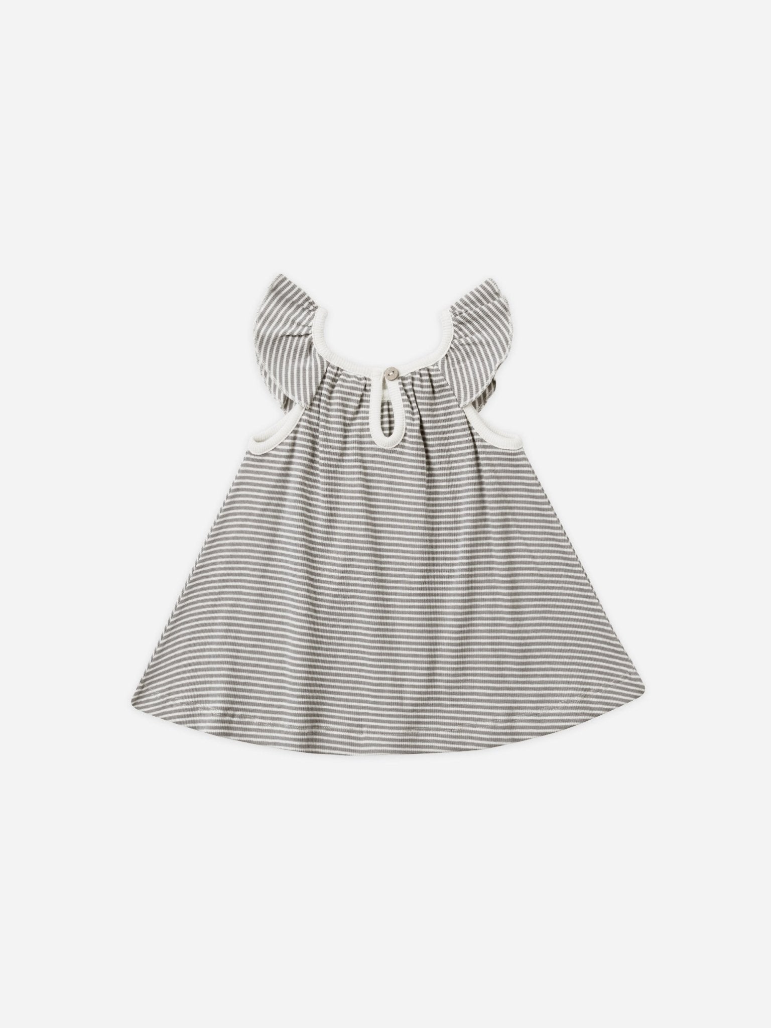 Ruffle Swing Dress || Lagoon Micro Stripe - Rylee + Cru Canada