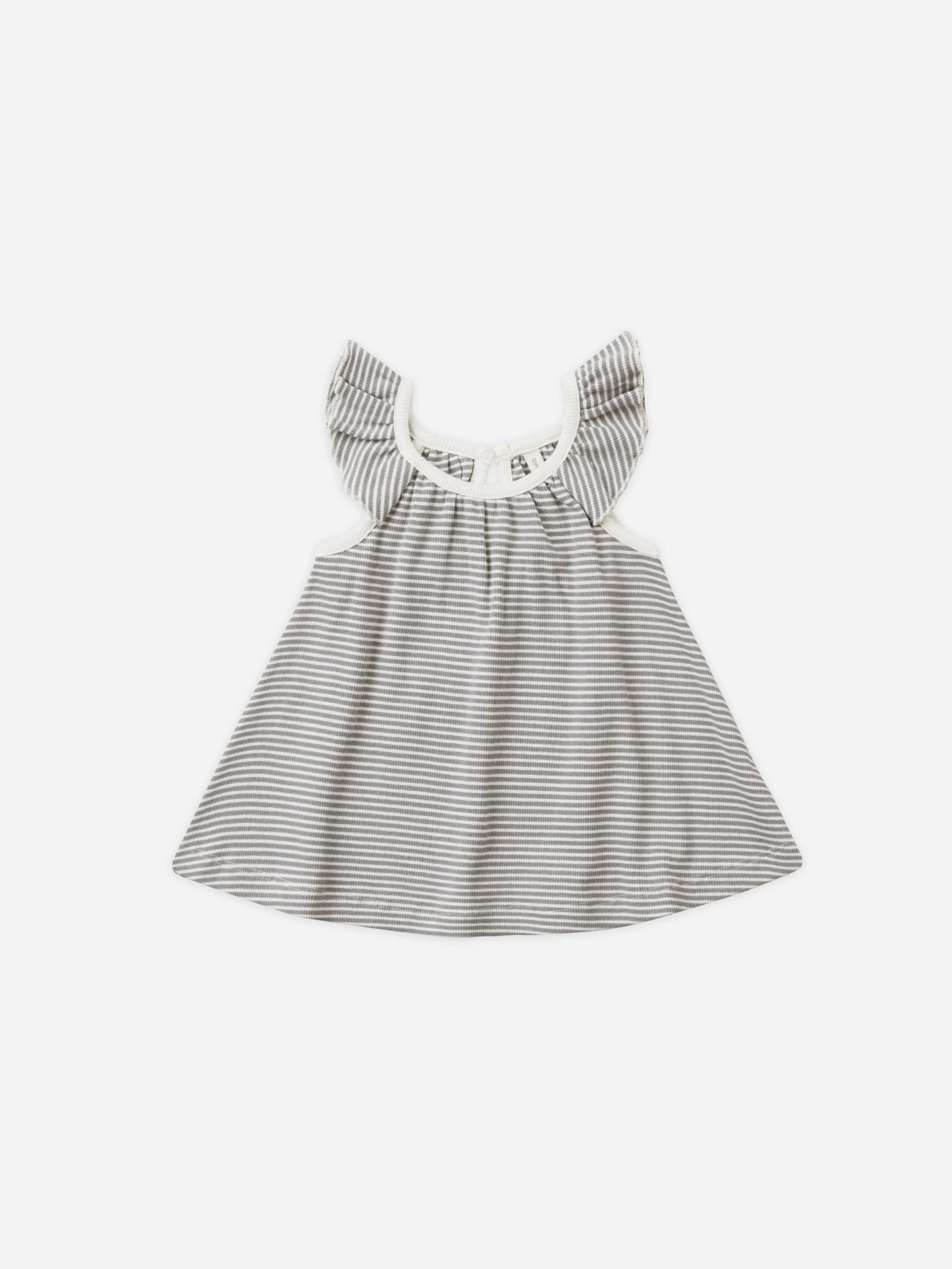 Ruffle Swing Dress || Lagoon Micro Stripe - Rylee + Cru Canada