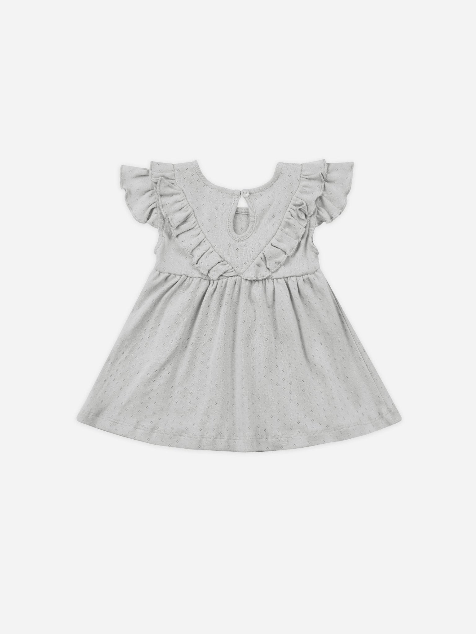 Sleeveless Ruffle V Dress || Cloud - Rylee + Cru Canada