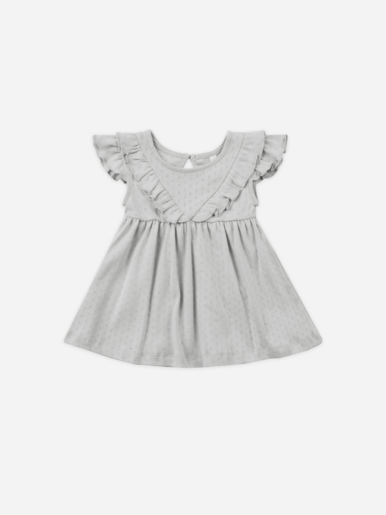 Sleeveless Ruffle V Dress || Cloud - Rylee + Cru Canada