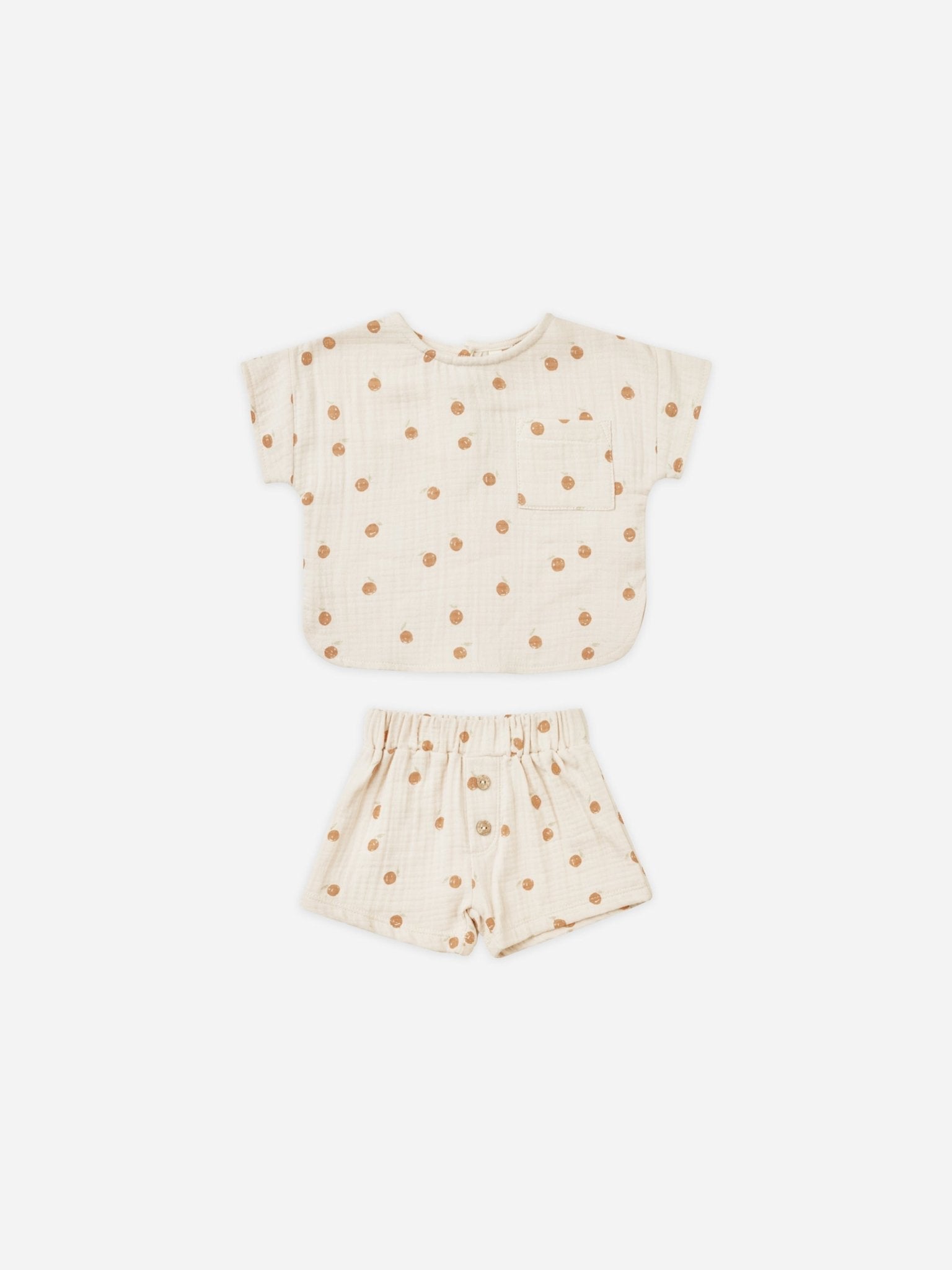 Woven Boxy Top + Short Set || Oranges - Rylee + Cru Canada