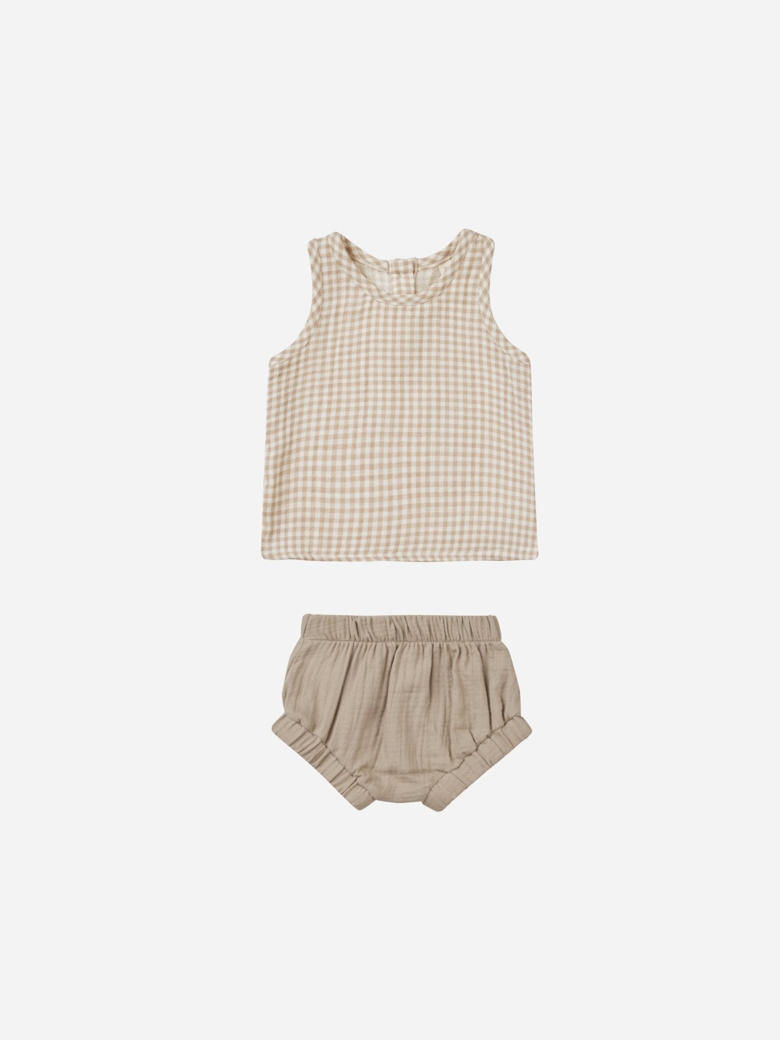 Woven Tank + Short Set || Oat Gingham - Rylee + Cru Canada