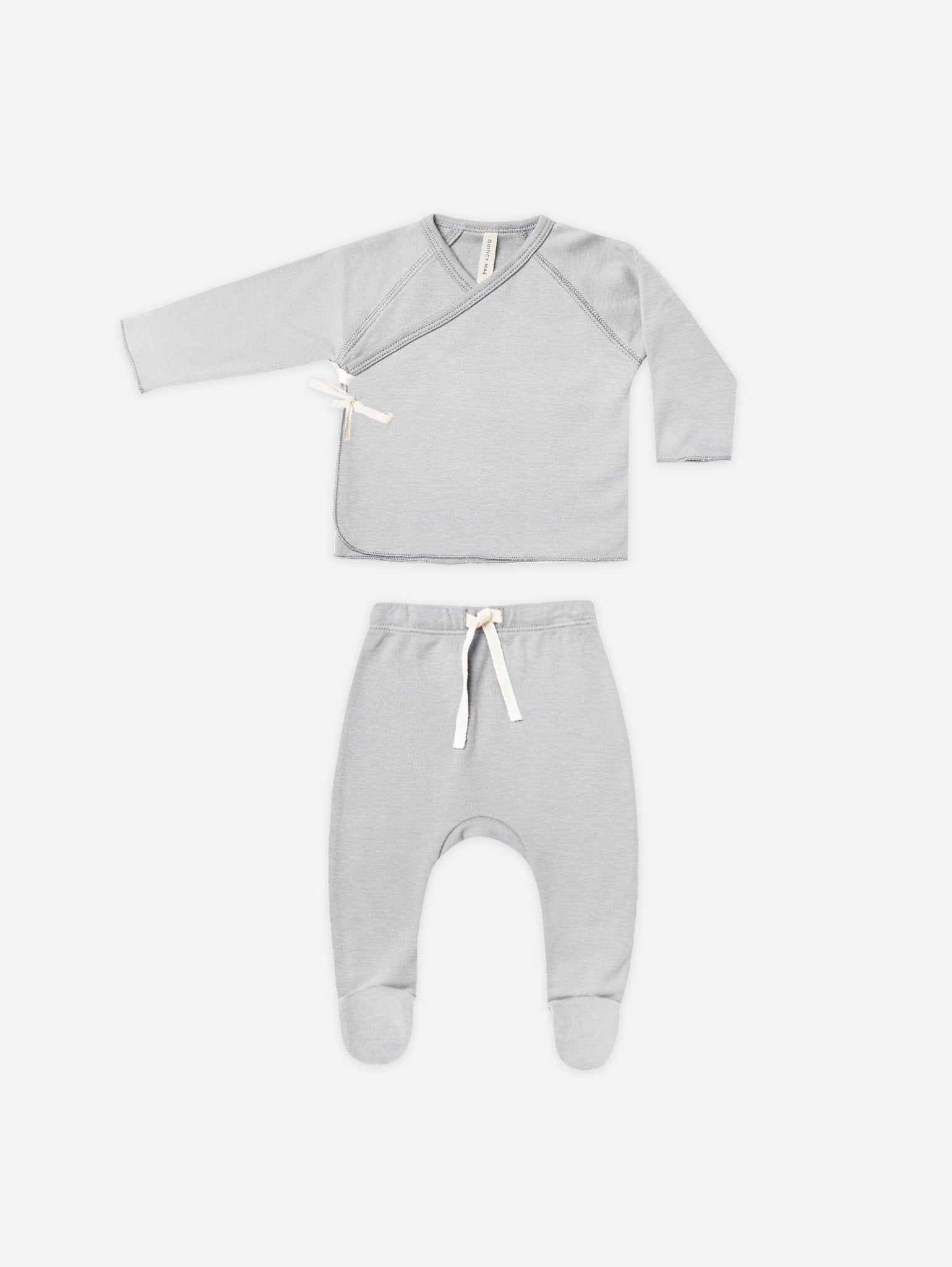 Wrap Top + Footed Pant Set || Cloud - Rylee + Cru Canada